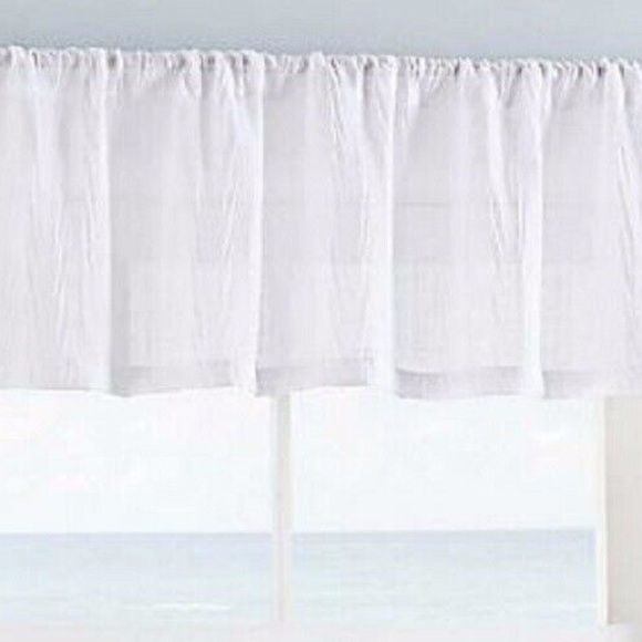 Weston Crinkle Textured Gauze Rod Pocket Curtain Valance - Picture 1 of 4